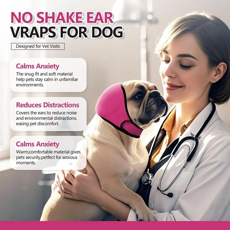 Waterproof Dog Ear Muffs Noise Reducing Calming Hood Adjustable Pet Cover