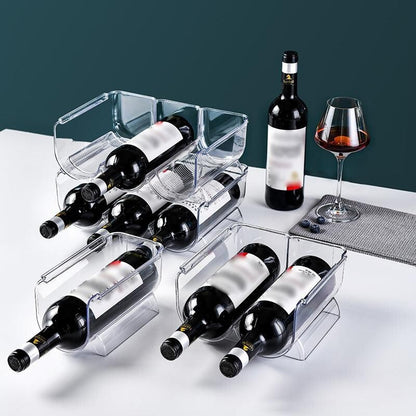 Fridge Organiser Wine Beer Stacking Bottle Rack Kitchen Space Saving Can Holder