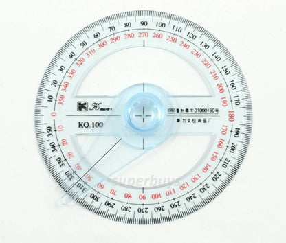 360 Degree Protractor Goniometer Angle Finder School Office Arm Ruler Rule Gauge