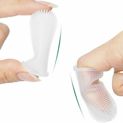 Super Soft Pet Finger Toothbrush Teddy Dog Cat Brush Silicone Teeth Clean NEW