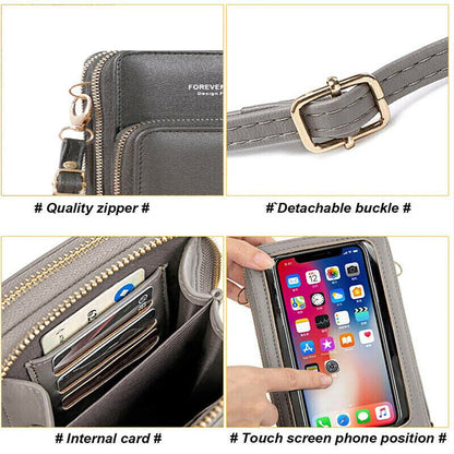 Womens Crossbody Phone Purse Touch Screen RFID Blocking Wallet Bag Small Strap