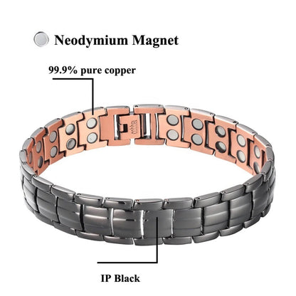 Pure Copper Neodymium Magnetic Therapy Bracelet Double Strong Men Women Healing