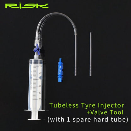 Tire Tubeless Valves Tubeless Sealant Injector 60ml Syringe Rubber Hose Kit