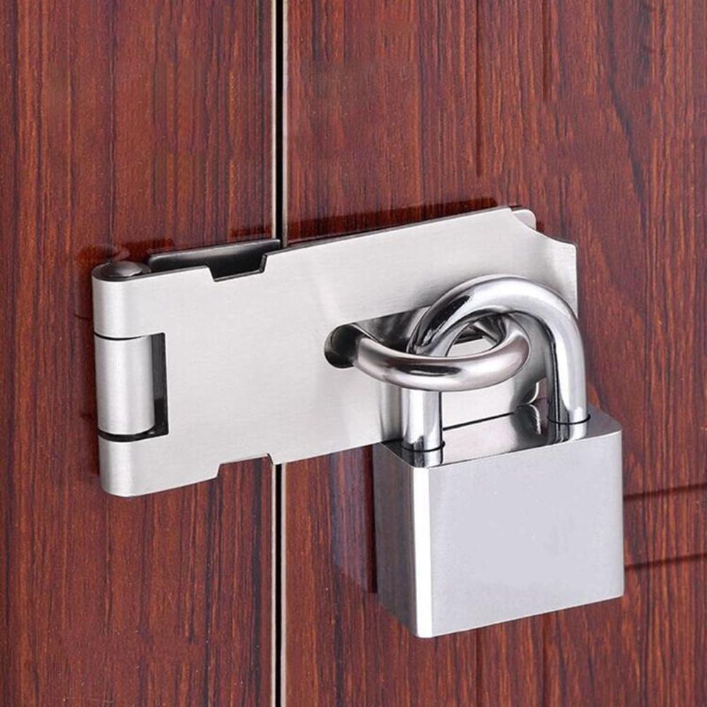 Household Stainless Steel Gate Bolt Door Clasp Lock Padlock Hasp Shed Latch