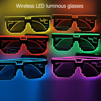 LED EL Wire Glasses Light Up Glow Neon Sunglasses Eyewear Shades Nightclub Party