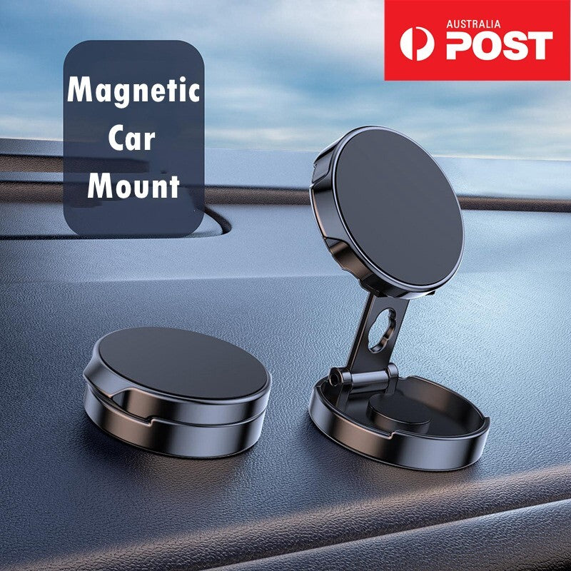Car Mobile Phone Stand Strong Magnetic Car Holder 720° Foldable Round Bracket Support for Universal Phones Mount Holders