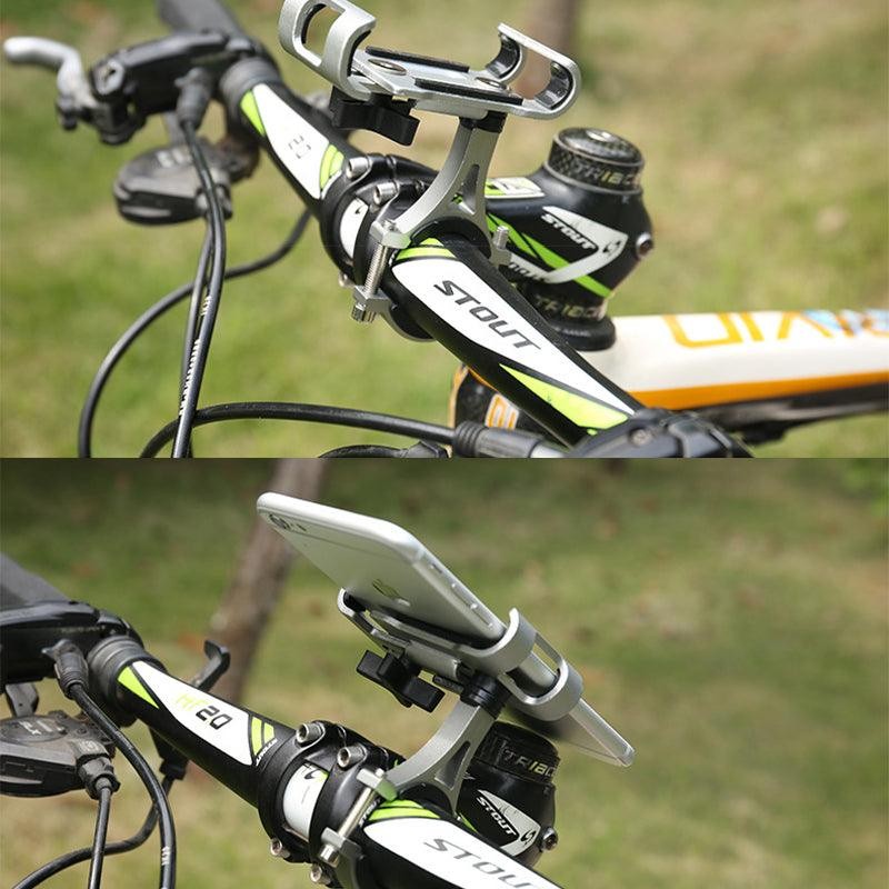 Aluminium Bicycle Phone Holder 360 Degree Rotation Handlebar Mount Universal Bar