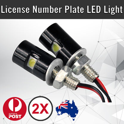 2pcs LED License Number Plate Light Screw Bolt Bulbs 5050 SMD For Car Motorcycle