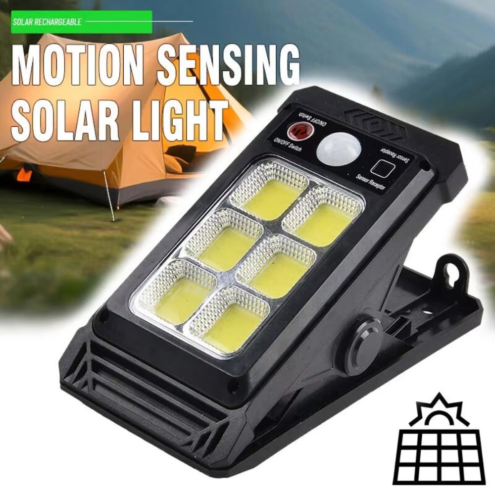 Solar Powered Clamp Light Waterproof Outdoor Use for Garden Camping Lighting