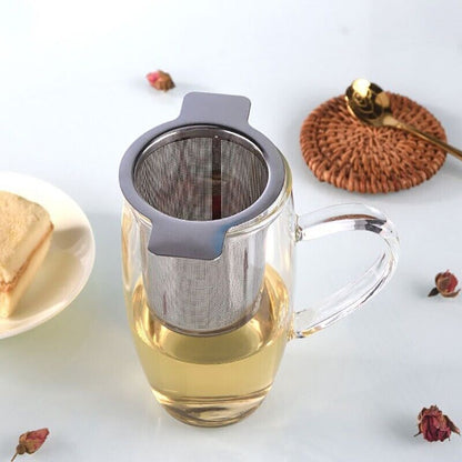 Tea Infuser with Lid Mesh Stainless Steel Metal Cup Strainer Loose Leaf Filter