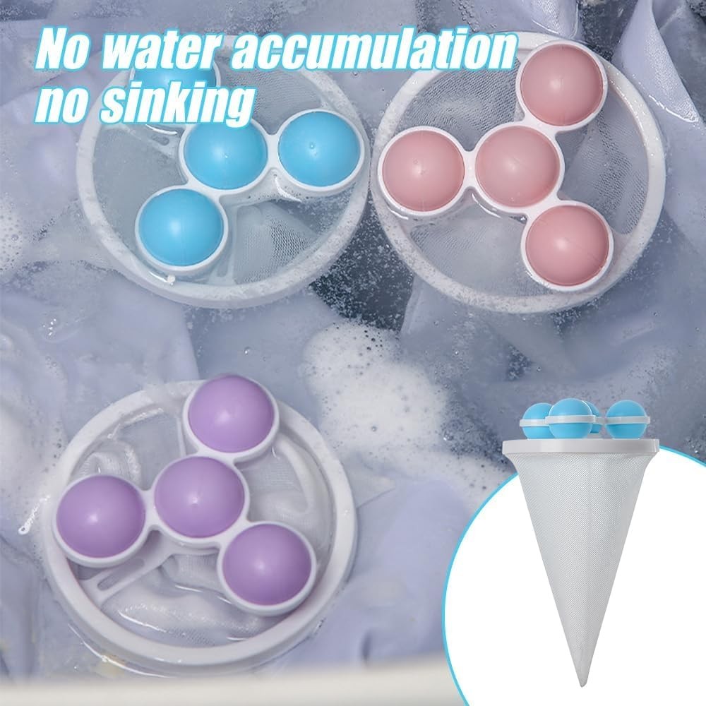 1/3/6PCS Hair Remover For Washing Machine Floating Pet Fur Catcher Laundry Lint
