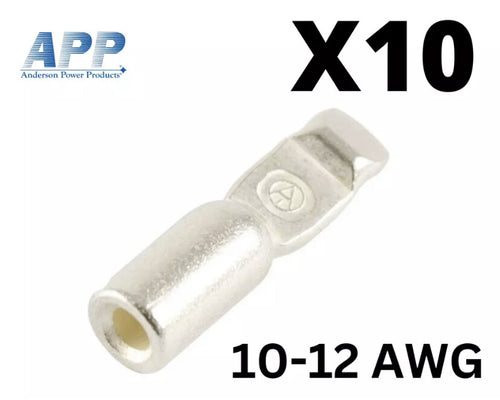 10 x Genuine Anderson Power  Plug 10-12 AWG SB50 PP75 Silver Plated End Contact