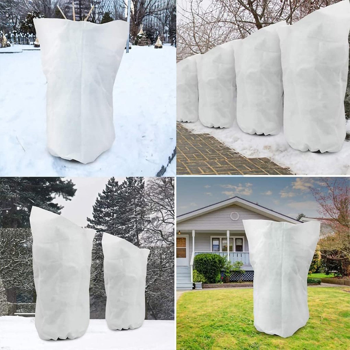 Winter Plant Cover 4 Sizes Frost Proof Non Woven Reusable Windproof Breathable