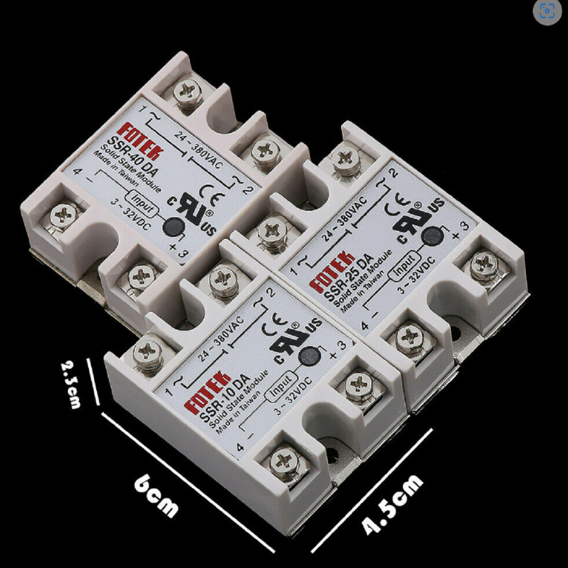 25A/40A/100A 250V SSR-25DA SSR-40DA SSR-100DA Solid State Relay Module Heat Sink