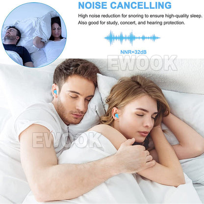 12Pcs Soft Silicone Ear Plugs Comfortable Adjustable Sleep Anti Snore Moldable
