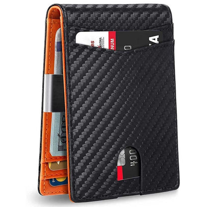 Wallet RFID Blocking Mens Slim Wallet with Money Clip Leather Wallet Anti-scan