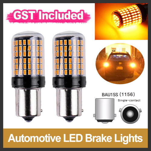 1-4x BAU15S Amber 144 LED Turn Signal Indicator Canbus Bulb 1156 2835 Globe