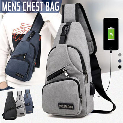 Durable Mens Chest Bag Shoulder Backpack Man Sling Cross Body Satchel Travel Bag
