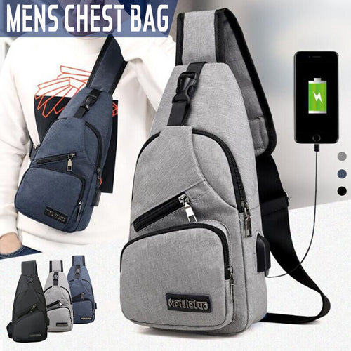 Durable Mens Chest Bag Shoulder Backpack Man Sling Cross Body Satchel Travel Bag