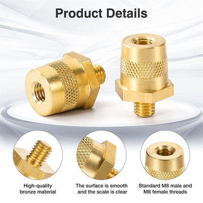 2X M8 Battery Terminal Connector Brass Tone Post Adapter w/ Stainless Screws AU