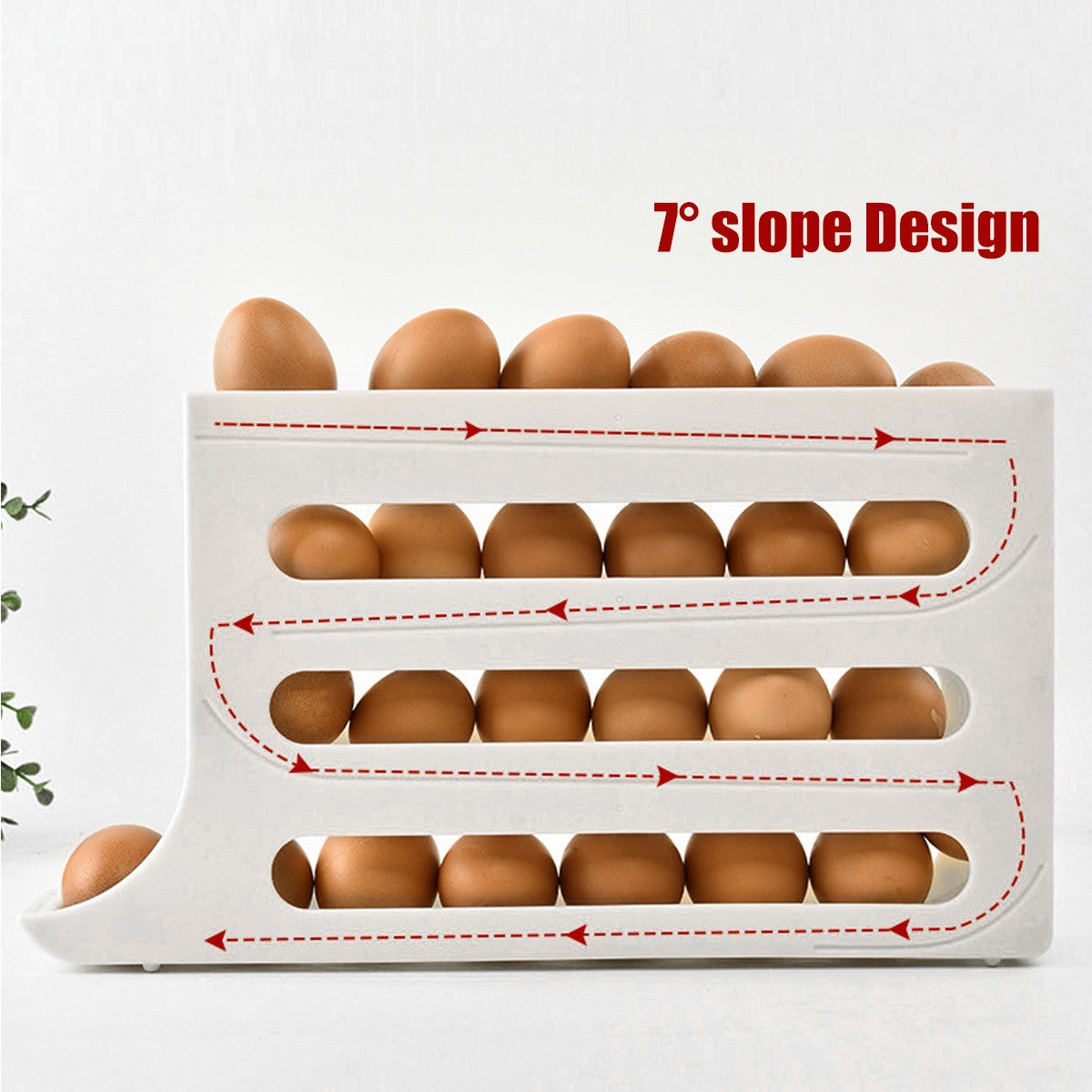 2/4-Tier Automatic Scrolling Egg Rack Holder Storage Box Container Refrigerator