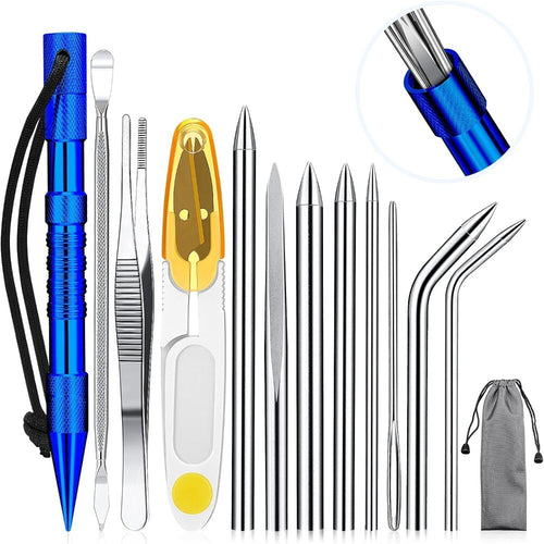 Aluminum Alloy Paracord Fid Set Stainless Steel Marlinspike Set  Leather Tools