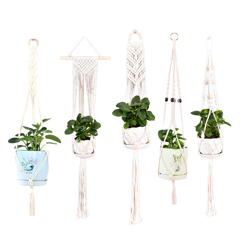 Hanging Home Decor Macrame Plant Hanger Rope Braided Basket Holder Flower Pot AU