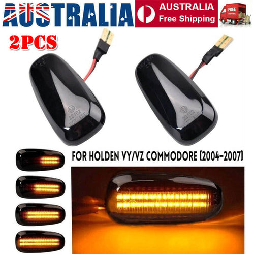 2Pcs Compatible with Holden VY/VZ Commodore 2004–2007 Sequential LED Indicators - Smoked