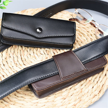 PU Leather Reading Glasses Storage Box Belt Wearable Belt Cases Sunglasses Box