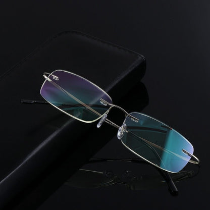 Rimless Memory Titanium Ultra-light Reading Glasses Presbyopic Eyeglasses