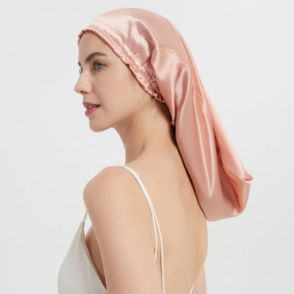 Pure Mulberry Silk Sleep Cap Head Long Hair Care Sleeping Bonnet Night Cap Wrap