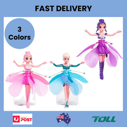 Flying Fairy Princess Dolls Magic Wing Infrared Induction Control Kids Toy Gifts