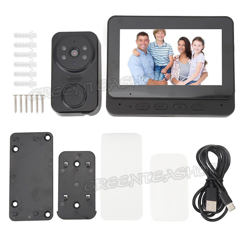 Wireless Video Door Bell WiFi Phone Intercom System with Monitor Doorbell Camera