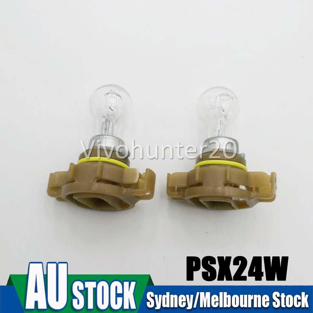 2 x PSX24W 12V 24W PG20/7 Fog Light Standard Clear Globes Lamps Bulbs NEW D