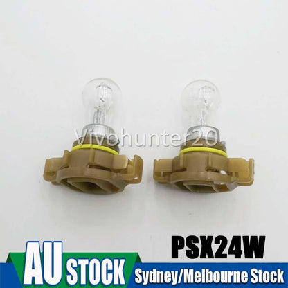 2 x PSX24W 12V 24W PG20/7 Fog Light Standard Clear Globes Lamps Bulbs NEW D
