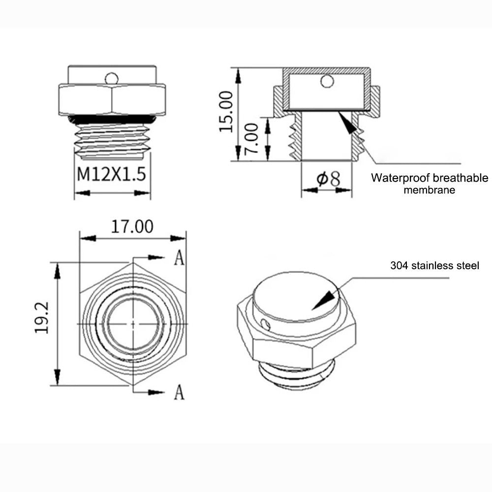 Waterproof Air Vent Valve Screw In Breather Vent Valve Heat Dissipation Plug