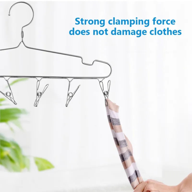 Stainless Steel Clothes Pegs Hanging Clips Laundry Windproof Metal Clamps