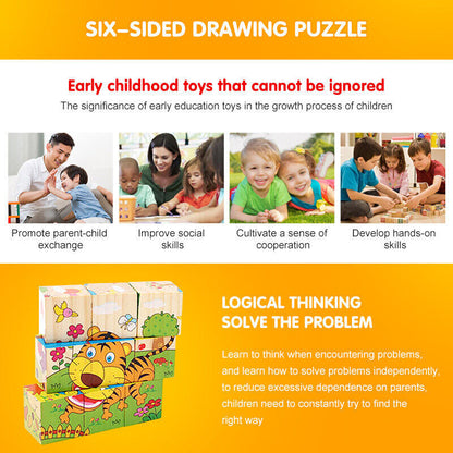 Toddler Puzzles Child 6 Animal Shape Wooden Toys Baby for 1 2 3 Year Old AU