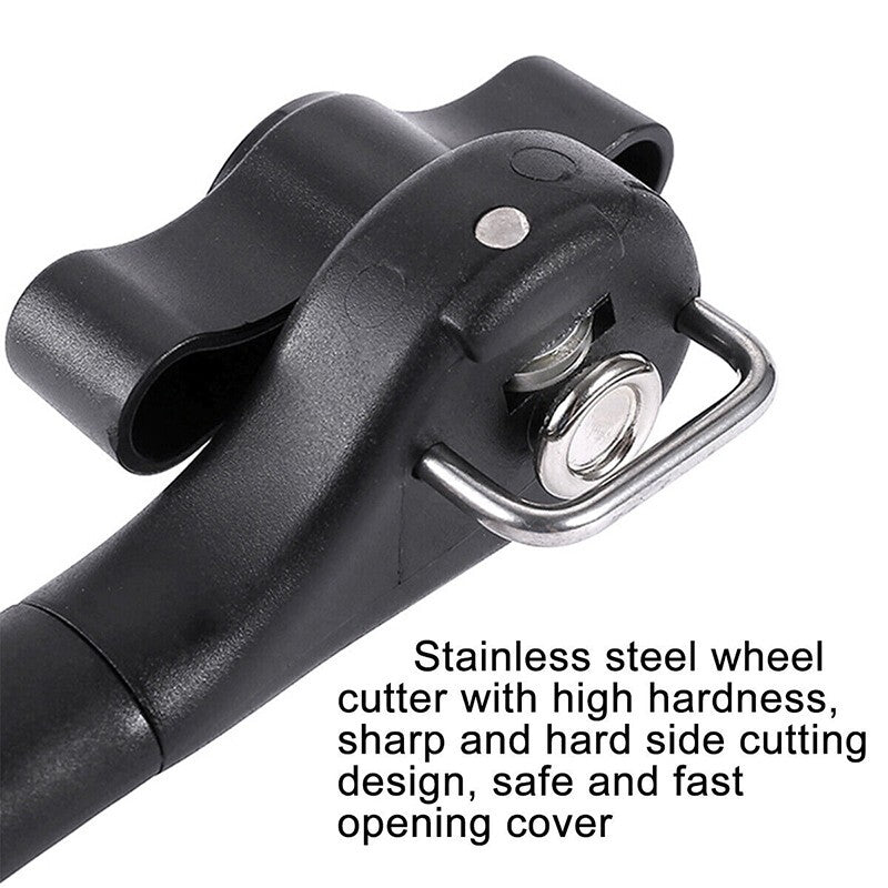 Smooth Edge Tin Can Opener Manual Stainless Steel Safe Cut Lid Side Professional