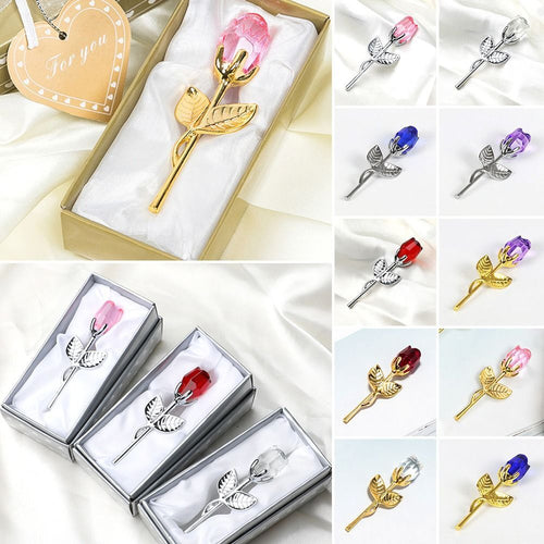 Artificial Flower Rose Gifts Crystal Rose with Gift Box for Her Valentine's Day