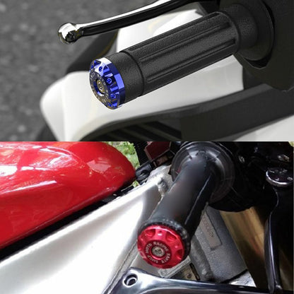 2PCS Motorcycle Handle Bar Ends Grips CNC Metal Handlebar Plug Motor Bike Grips