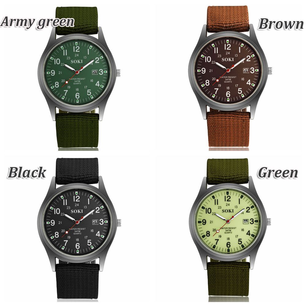 Portable Stainless Steel Fashion Military Sport Men's Wrist Watch Quartz