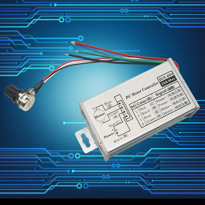 12V 24V Max 20A PWM DC Motor Stepless Variable Speed Control Controller Switch