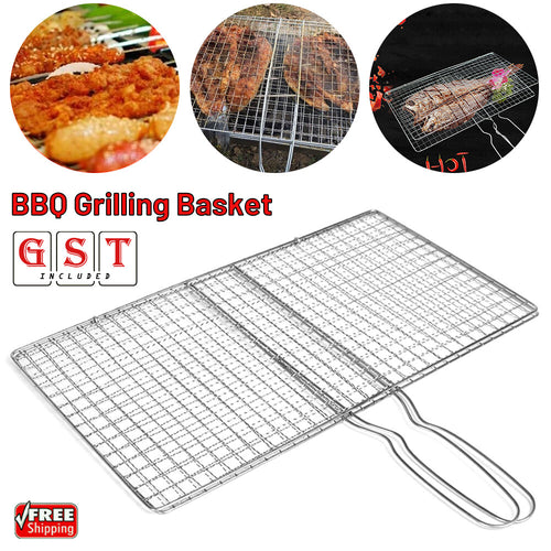 BBQ Fish Grilling Basket Grill Camping Net Meat Vegetable Cooking Kitchen Tool