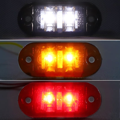 LED CLEARANCE LIGHTS SIDE MARKER LAMP TRAILER TRUCK CARAVAN RV RED AMBER WHITE