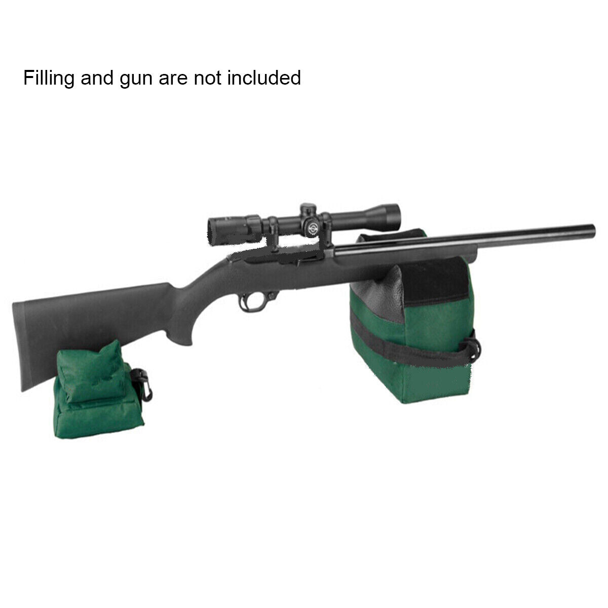 Shooting Range Sand Bag Rifle Gun Bench Rest Stand Front Rear Hunting Pack Set