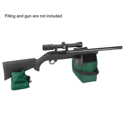 Shooting Range Sand Bag Rifle Gun Bench Rest Stand Front Rear Hunting Pack Set