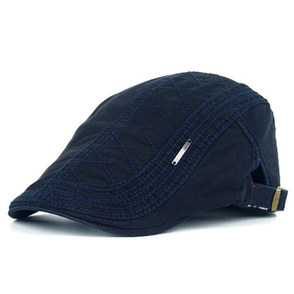 Men Cotton Ivy Flat Cap Newsboy Adjustable Beret Cabbie Gatsby Driving Hat