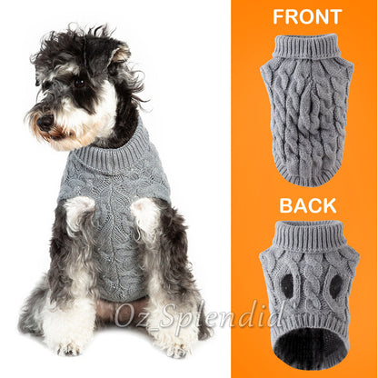 Puppy Dog Jumper Winter Warm Knitted Sweater Pet Clothes Dogs Coat Thermal AU