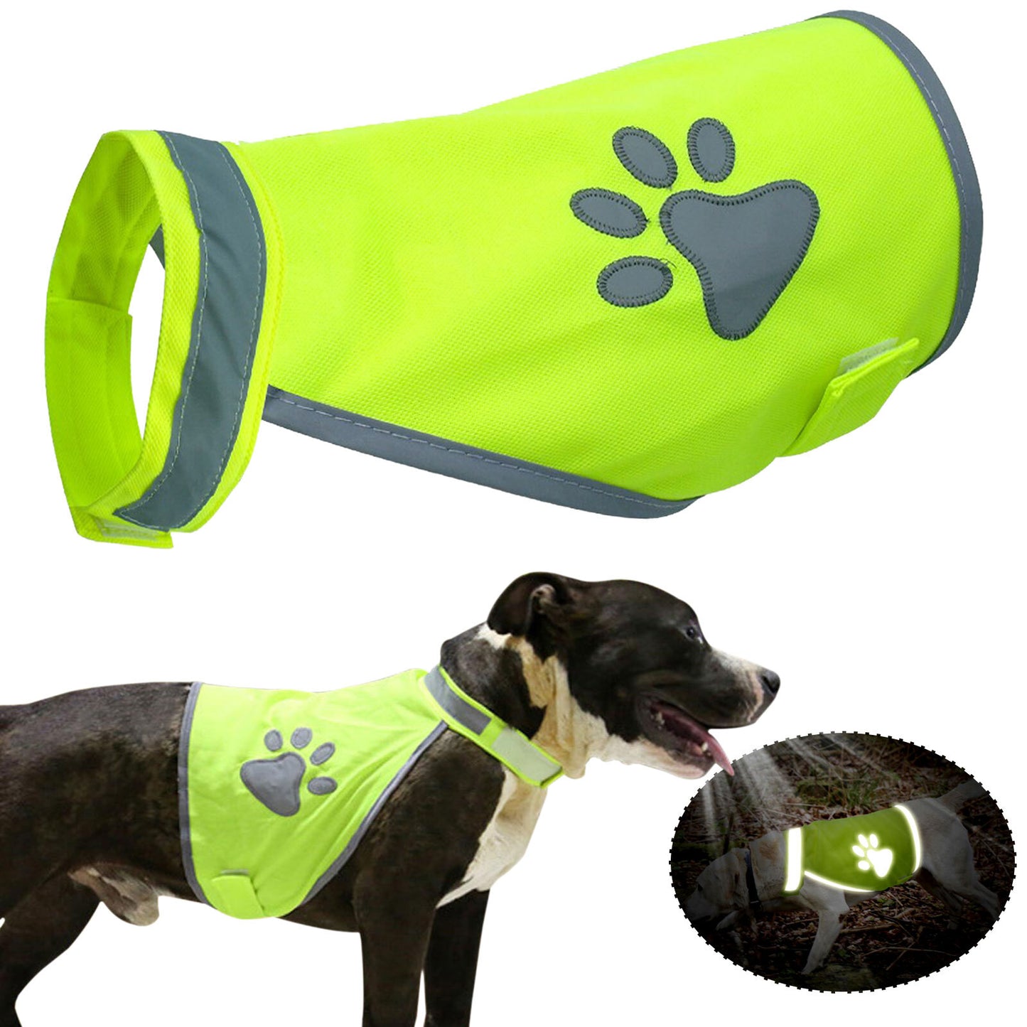 Reflective Dog Safety Vest High Visibility Fluorescent Pet Hi Vis Jacket Coat